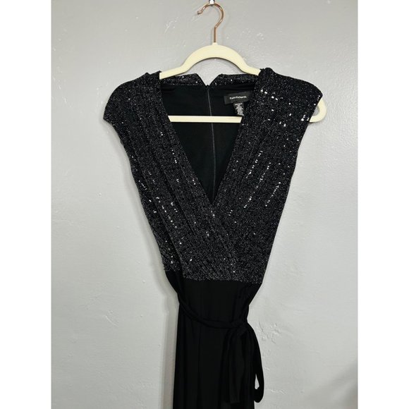 R&M Richards Black Shiny JumpSuit Size 10 - Picture 3 of 7